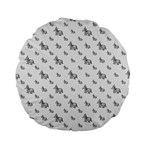 Grey Unicorn Sketchy Style Motif Drawing Pattern Standard 15  Premium Flano Round Cushions Front