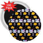 Cats Sun Stars 3  Magnets (100 pack) Front