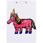 Unicorn Sketchy Style Drawing A4 Clipboard Back