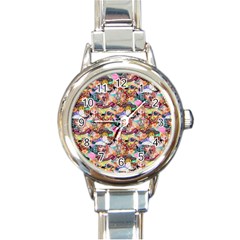 Retro Color Round Italian Charm Watch by Sparkle