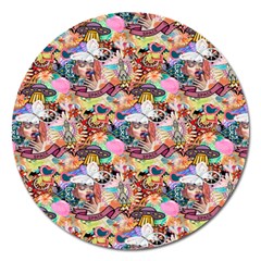 Retro Color Magnet 5  (round) by Sparkle