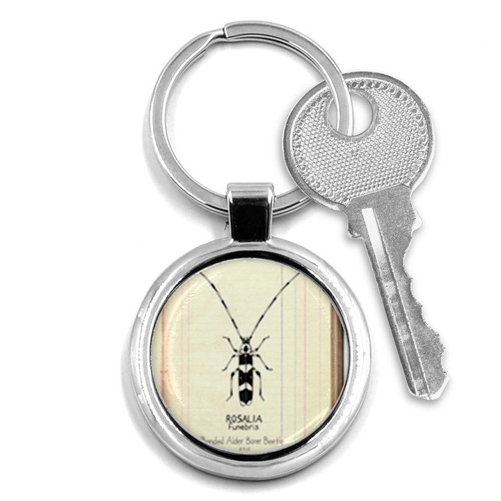 Banded Alder Borer  Key Chain (Round)