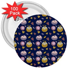 Autumn Pumpkins 3  Buttons (100 Pack)  by SychEva