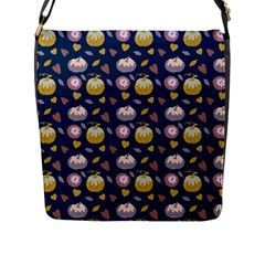 Autumn Pumpkins Flap Closure Messenger Bag (l) by SychEva