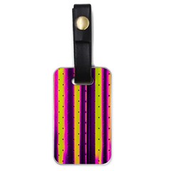 Warped Stripy Dots Luggage Tag (one Side) by essentialimage365