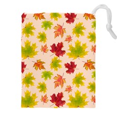 Bright Autumn Leaves Drawstring Pouch (5xl) by SychEva