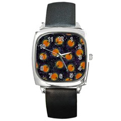 Space Pumpkins Square Metal Watch by SychEva