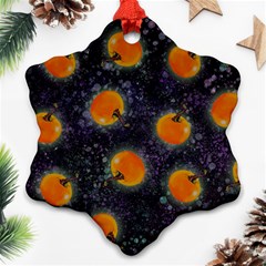 Space Pumpkins Snowflake Ornament (two Sides) by SychEva