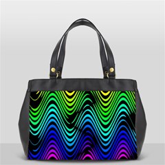 Abstract Rainbow Curves Pattern Oversize Office Handbag by Casemiro