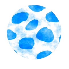 Cloudy Watercolor, Blue Cow Spots, Animal Fur Print Mini Round Pill Box by Casemiro