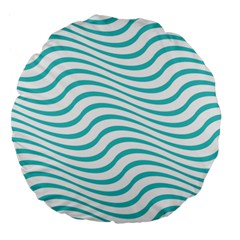 Beach Waves Large 18  Premium Round Cushions by Sparkle