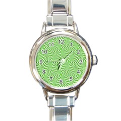 Illusion Waves Pattern Round Italian Charm Watch by Sparkle