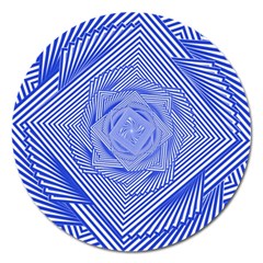 Illusion Waves Pattern Magnet 5  (round) by Sparkle