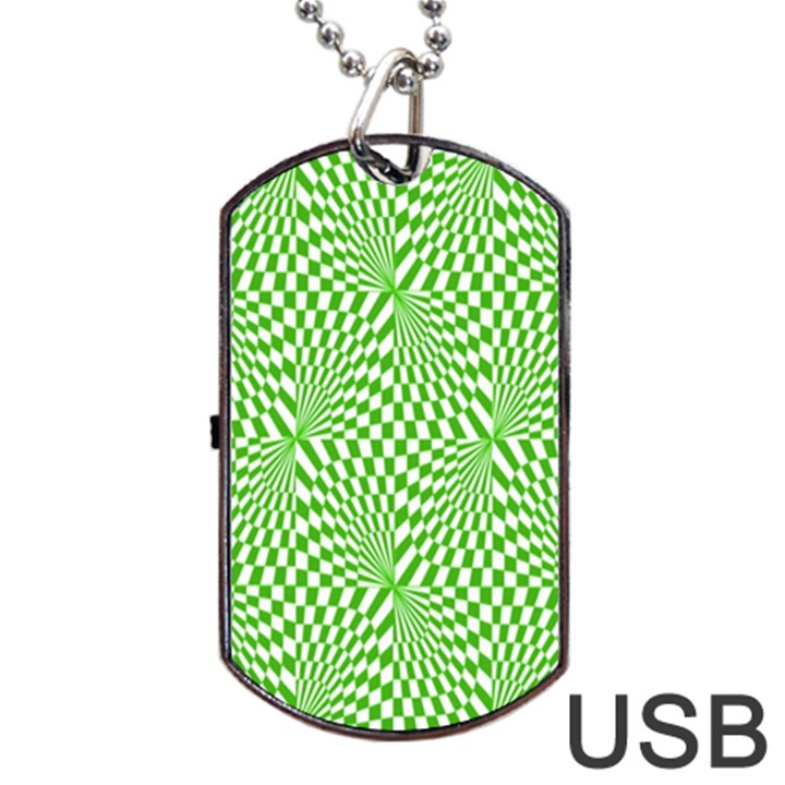 Illusion Waves Pattern Dog Tag USB Flash (Two Sides)