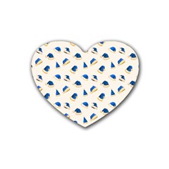 Blue Christmas Hats Rubber Coaster (heart) by SychEva