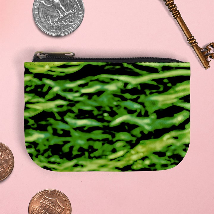 Green  Waves Abstract Series No11 Mini Coin Purse