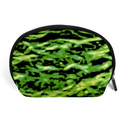 Green  Waves Abstract Series No11 Accessory Pouch (large) by DimitriosArt