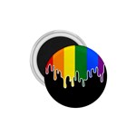 Gay Pride Flag Rainbow Drip On Black Blank Black For Designs 1.75  Magnets Front