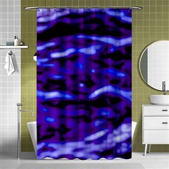 Purple  Waves Abstract Series No2 Shower Curtain 48  X 72  (small)  by DimitriosArt