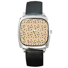 Festive Champagne Square Metal Watch by SychEva