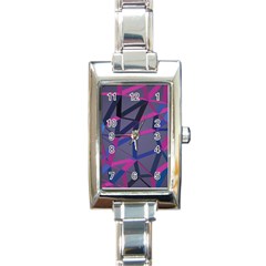 3d Lovely Geo Lines Rectangle Italian Charm Watch by Uniqued