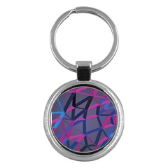 3d Lovely Geo Lines Key Chain (round) by Uniqued