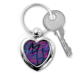 3d Lovely Geo Lines Key Chain (heart) by Uniqued