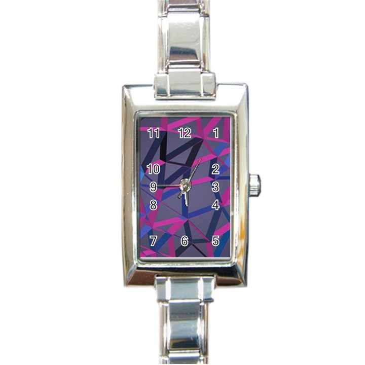 3d Lovely Geo Lines Rectangle Italian Charm Watch