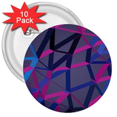 3d Lovely Geo Lines 3  Buttons (10 Pack)  by Uniqued