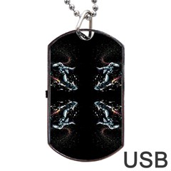 Digital Illusion Dog Tag Usb Flash (one Side) by Sparkle