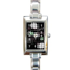 Digital Illusion Rectangle Italian Charm Watch by Sparkle