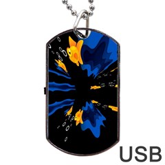 Digital Illusion Dog Tag Usb Flash (one Side) by Sparkle