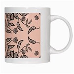 Floral folk damask pattern  White Mugs Right