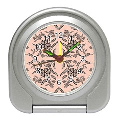 Floral Folk Damask Pattern  Travel Alarm Clock by Eskimos