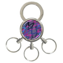 3d Lovely Geo Lines 3-ring Key Chain by Uniqued