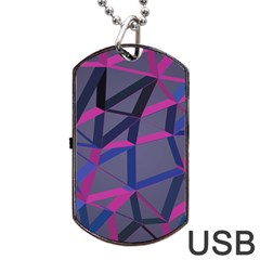 3d Lovely Geo Lines Dog Tag Usb Flash (one Side) by Uniqued