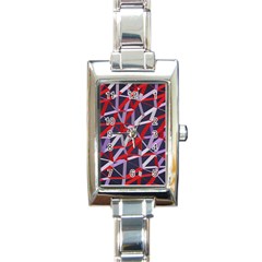 3d Lovely Geo Lines Vii Rectangle Italian Charm Watch by Uniqued