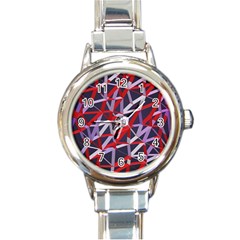 3d Lovely Geo Lines Vii Round Italian Charm Watch by Uniqued