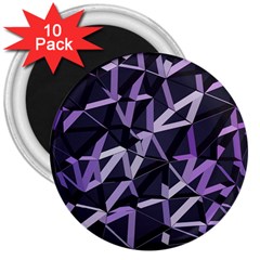 3d Lovely Geo Lines Vi 3  Magnets (10 Pack)  by Uniqued