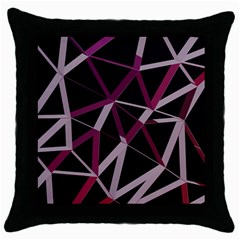 3d Lovely Geo Lines Iii Throw Pillow Case (black) by Uniqued