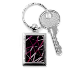 3d Lovely Geo Lines Iii Key Chain (rectangle) by Uniqued