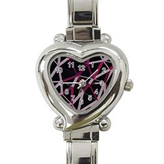 3d Lovely Geo Lines Iii Heart Italian Charm Watch by Uniqued