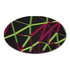 3d Lovely Geo Lines X Oval Magnet by Uniqued