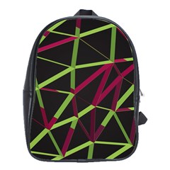 3d Lovely Geo Lines X School Bag (large) by Uniqued