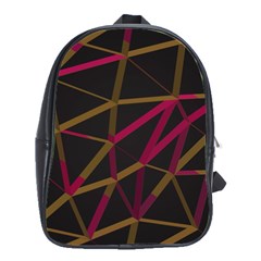 3d Lovely Geo Lines Xi School Bag (large) by Uniqued