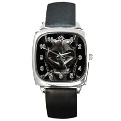 Creepy Women Mannequin Portrait Square Metal Watch by dflcprintsclothing