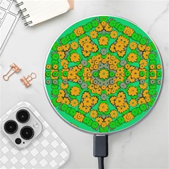 Stars Of Decorative Colorful And Peaceful  Flowers Wireless Charger by pepitasart