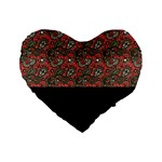 Floral Standard 16  Premium Flano Heart Shape Cushions Front