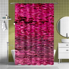 Pink  Waves Flow Series 1 Shower Curtain 48  X 72  (small)  by DimitriosArt