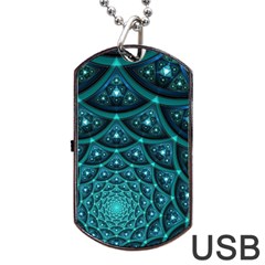 Fractal Dog Tag Usb Flash (two Sides) by Sparkle